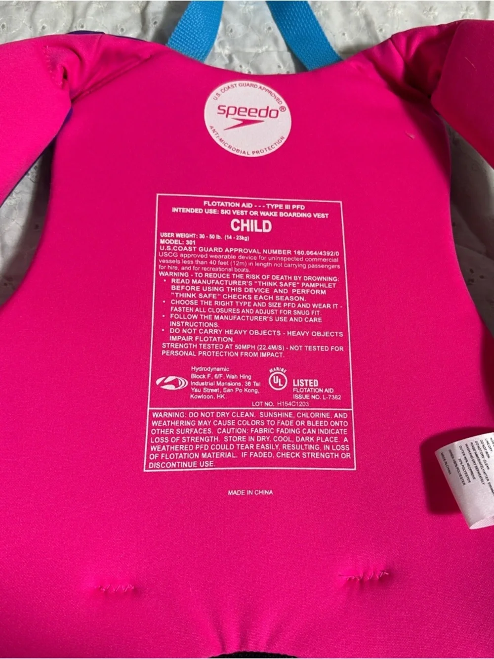 Speedo Bright Pink Child Life Vest Jacket - Picture 3 of 3
